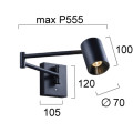 Настінне бра LED Adjustable Melina Black2